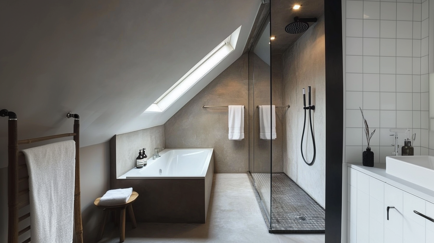 coralielaurentdesign_httpss.mj.runNx-dd2LraWE_httpss.mj.runBB_c40913ff-330c-4f0f-bd6a-296c33abaec6_1 salle d'eau sous pente avec vasque suspendue